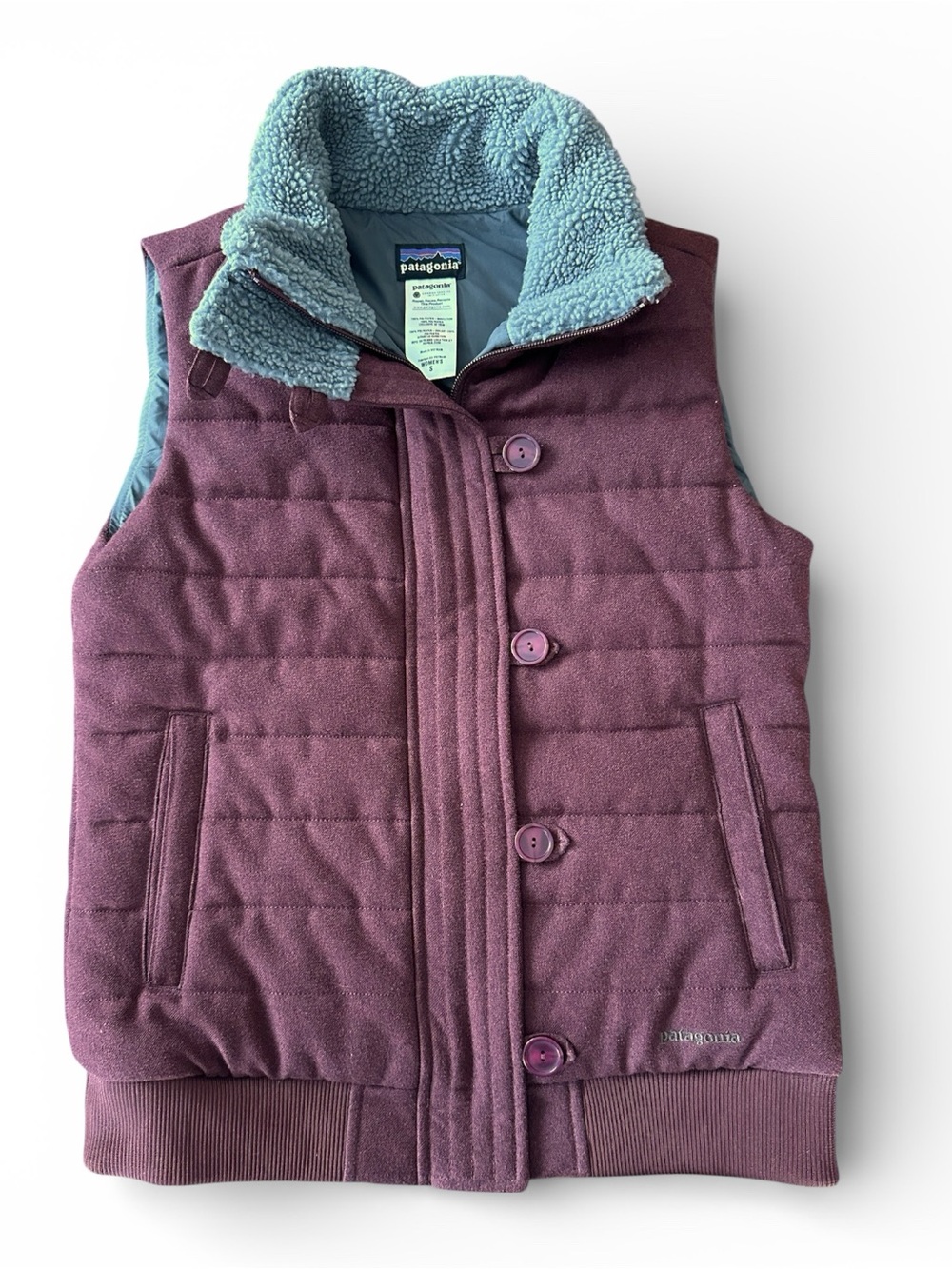 Patagonia Vagabunda Burgundy Quilted Vest Size Small